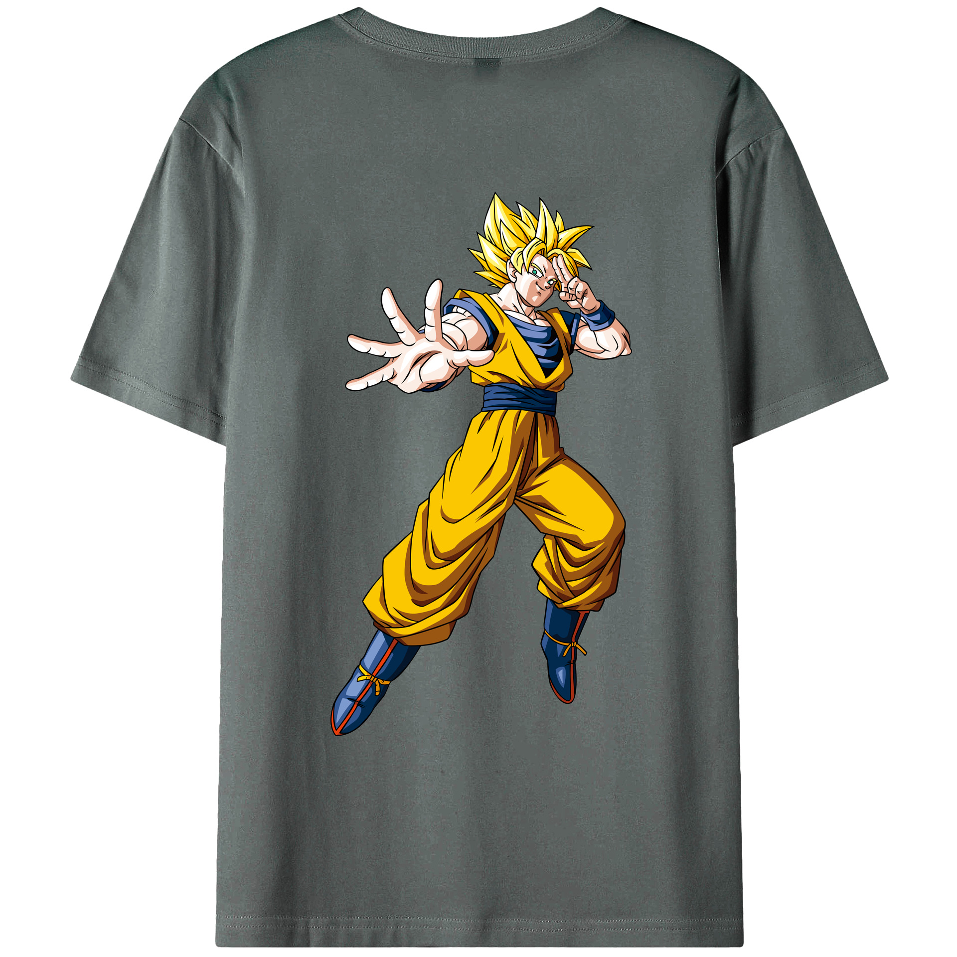 （画像用） ドラゴンボール 孫悟空（そん ごくう）Son Goku カカロット DRAGON BALL Kakarotto 綿100％ メンズ半袖Tシャツ（バックプリント） 通気性